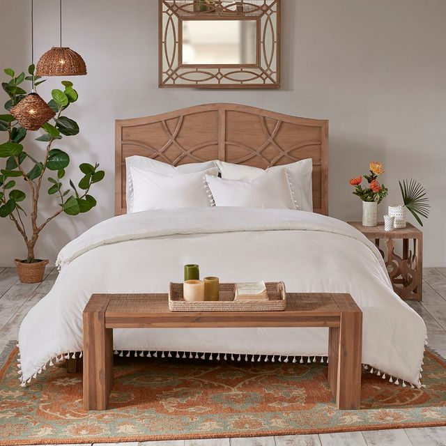 Olliix by Madison Park Ivory King/California King Lillian Cotton Duvet Cover Set-1