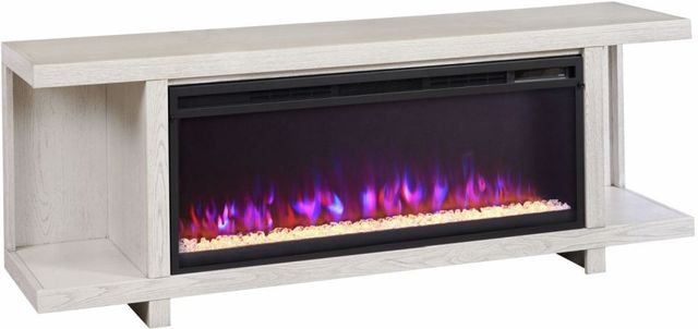 aspenhome® Latitude Brushed White 67" Open Fireplace Console-1