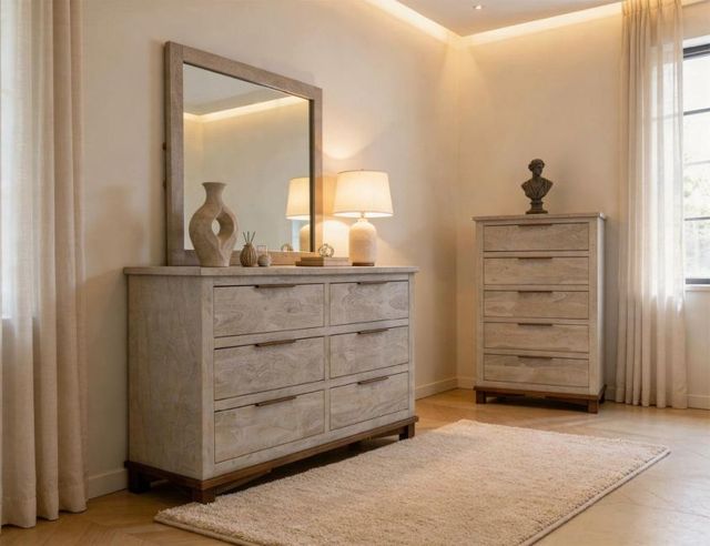 International Furniture Direct Golden Loft Gray Dresser-1
