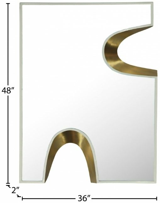 Meridian Furniture Soleil Cream/Yellow 36" Mirror-4