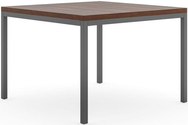 homestyles® Merge Mahogany Square Table with Gray Metal Legs -1