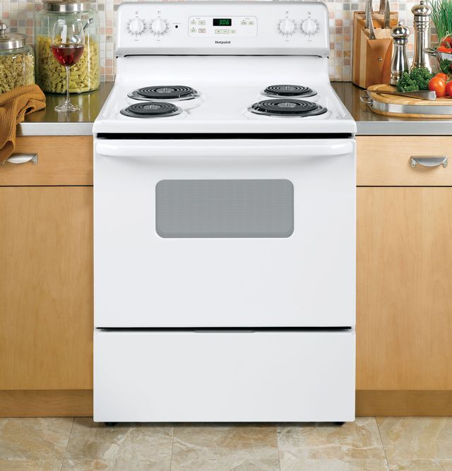Hotpoint® 30" White Freestanding Electric Range-5