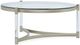 Magnussen Home® Silas Glass Top Round Cocktail Table with Platinum Acrylic Base-1
