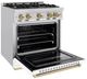 ZLINE Classic Series Autograph Edition 30" Stainless Steel Pro Style Gas Range with White Matte Door and Champagne Bronze Accents-3