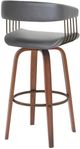Armen Living Topanga Gray/Walnut Swivel Counter Stool-4