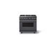 Viking® 5 Series 36" Cast Black Pro Style Gas (NG) Range with Polished Chrome Trim-3
