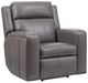 Flexsteel® Wyatt Gunmetal Gray Power Recliner with Power Headrest and Lumbar-0