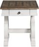 Intercon Drake French Oak End Table with Rustic Gray Base-1