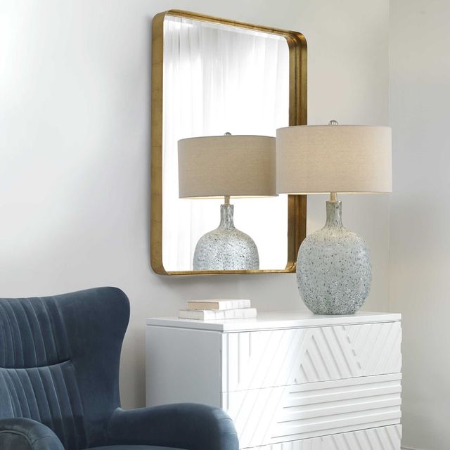 Uttermost® Crofton Antiqued Gold Leaf Large Mirror-2