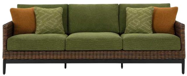 Signature Design by Ashley® Horizon Hall Brown/Green Aluminum/Fabric Outdoor Sofa-1
