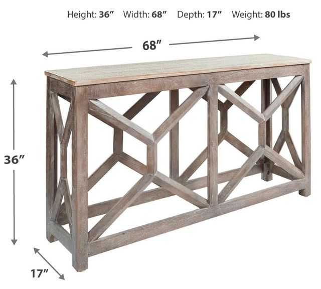 Signature Design by Ashley® Lanzburg Antique Gray Sofa Table-3