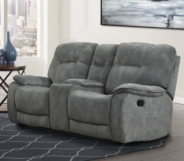 Parker House® Cooper Shadow Gray Manual Reclining Console Loveseat-2