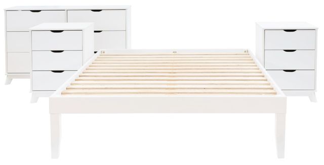 Powell® Portix 4-Piece White King Simple Bedroom Set-0