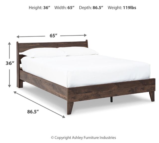 Signature Design by Ashley® Calverson Mocha Queen Panel Platform Bed-4