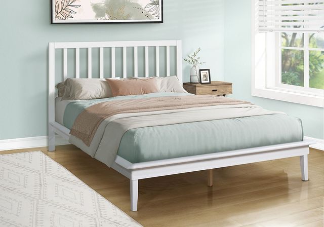 Monarch Specialties Inc. White Queen Panel Bed-1