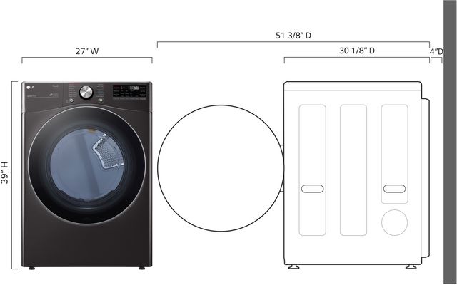 LG 7.4 Cu. Ft. Black Steel Front Load Electric Dryer-10