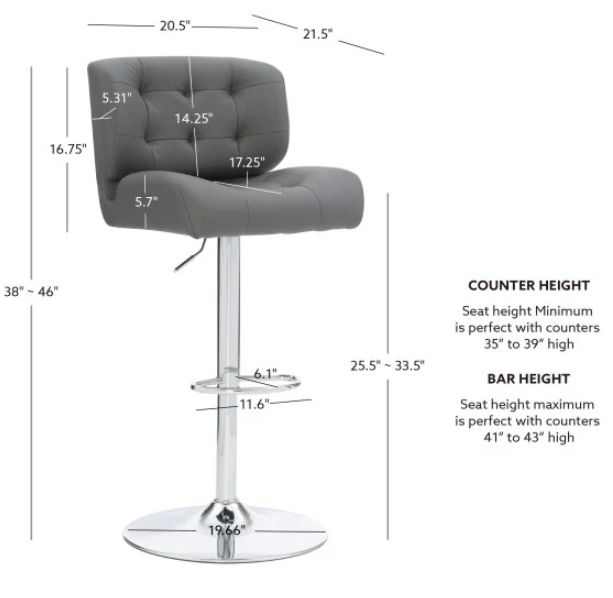 Powell® Bridger Gray Adjustable Bar Stool-2
