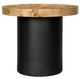 A & B Home Natural Brown Round Pedestal Side Table with Black Base-1