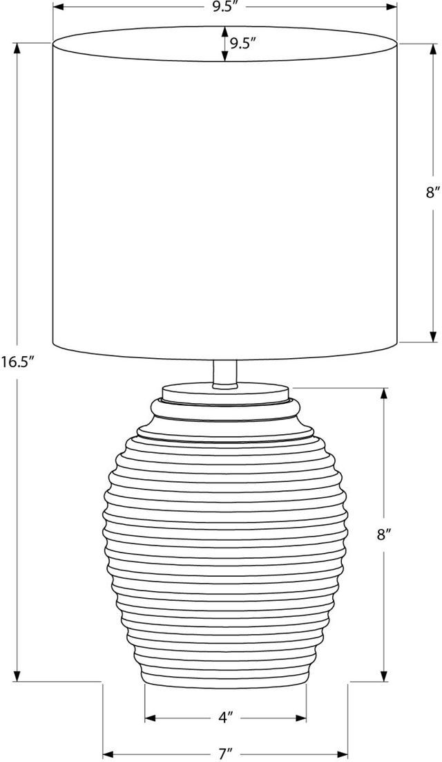Monarch Specialties Inc. Black Resin/Ivory Shade Table Lamp -1