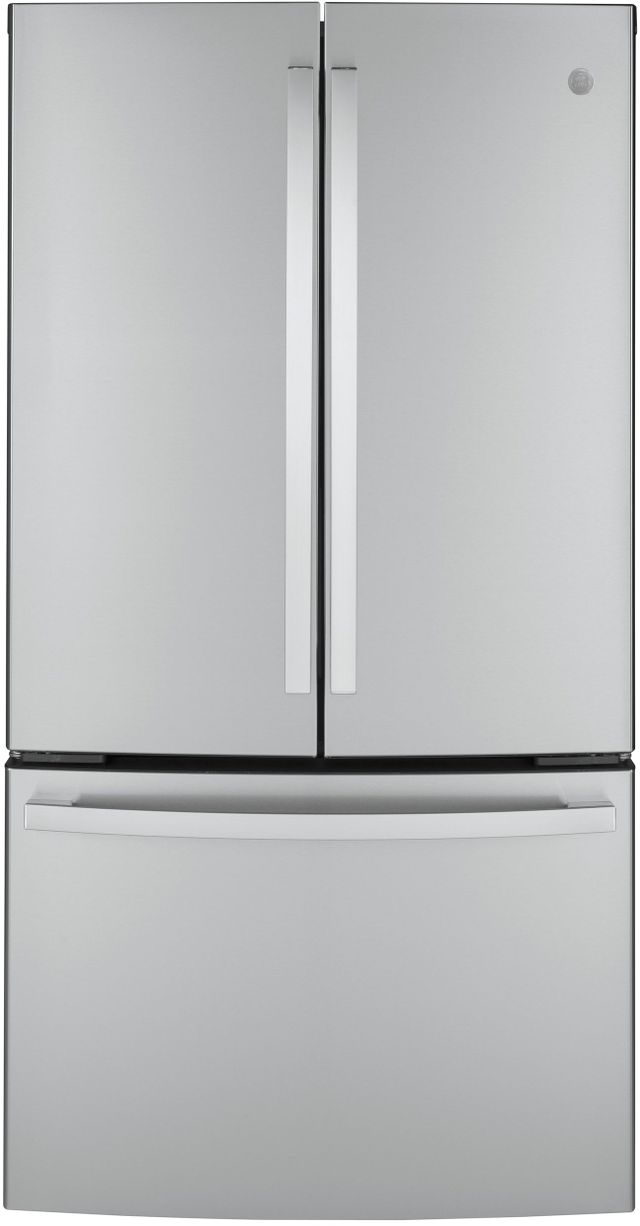 GE® 36 in. 23.1 Cu. Ft. Fingerprint Resistant Stainless Steel Counter Depth French Door Refrigerator