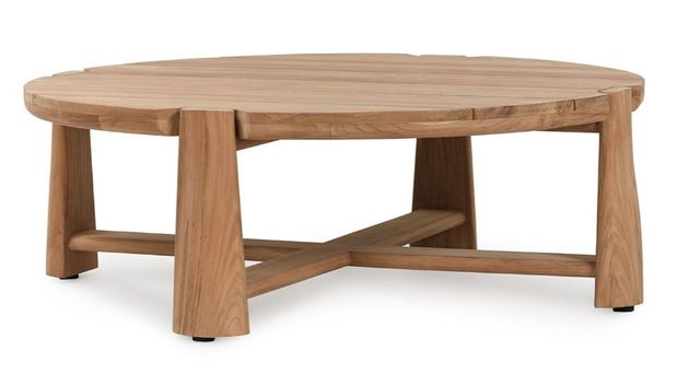 Classic Home Aston Natural Outdoor Round Coffee Table-0