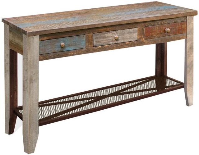 International Furniture Direct Antique Brown Sofa Table-0