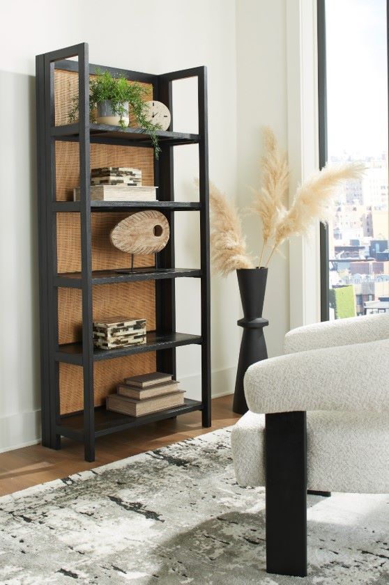 Signature Design by Ashley® Abyard Black/Natural Bookcase-4