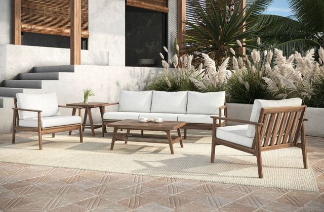 New Classic® Home Furnishings Ashton Brown Acacia Outdoor Patio Coffee Table-1