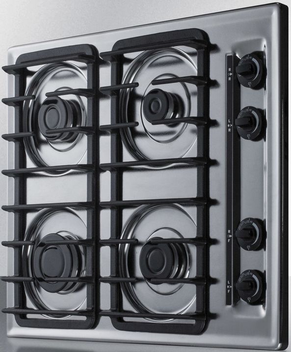 Summit® 24" Chrome Gas Cooktop-1