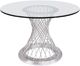 Armen Living Calypso Glass Top Dining Table with Stainless Steel Base-0