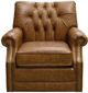 England Furniture Customizable Perry Leather Swivel Chair with Nails-1