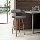 Armen Living Topanga Gray/Walnut Swivel Bar Stool-4