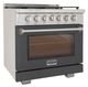 Kucht Professional KFX Series 36" Stainless Steel Pro Style Natural Gas Range with Cement Gray Door and True Simmer Burners-1