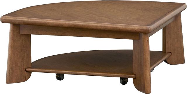 Magnussen Home® Tanner Tawny Brown Pie Shaped Lift Top Cocktail Table with Casters-4