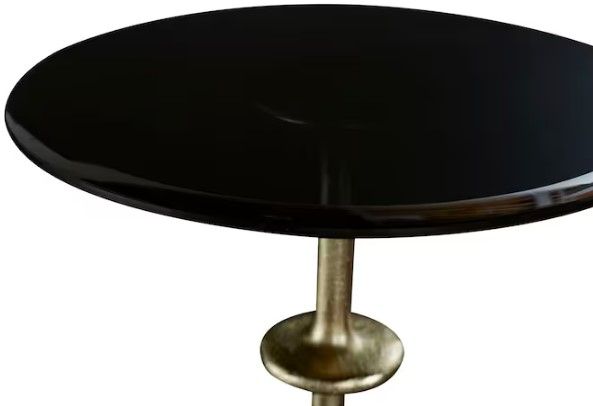 Bassett® Furniture Sundance Black Drink Table with Gold Base-2
