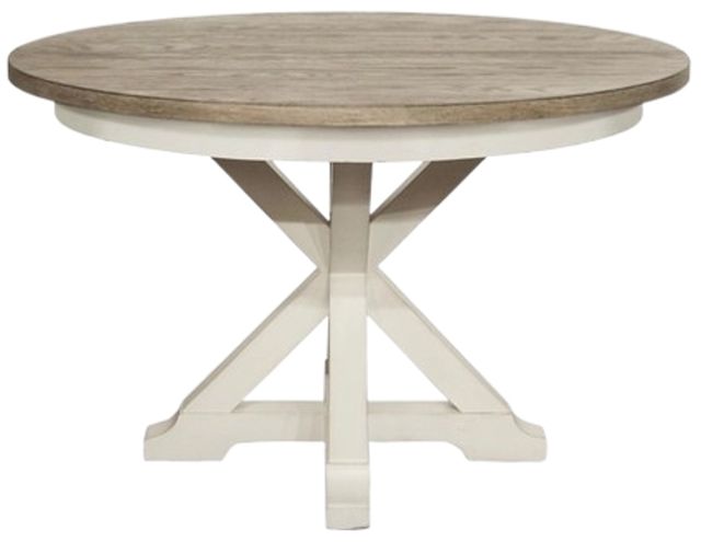 Riverside Furniture Myra Natural Round Dining Table with Paperwhite Base-2