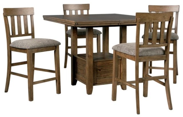Benchcraft® Flaybern 5-Piece Brown Counter Height Dining Set-0