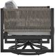 Armen Living Mareike Black/Gray Aluminum/Fabric Outdoor Swivel Chair-4