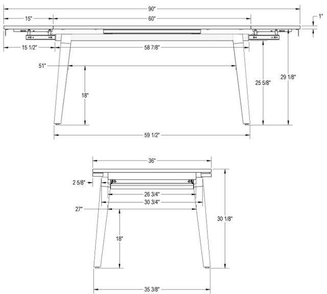Amisco Customizable Amos Rectangular Dining Table-2