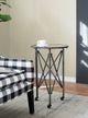 A & B Home Gilbert Glass Top Side Table with Antique Silver Base-3