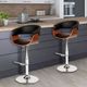 Armen Living Paris Black/Chrome/Walnut Bar Stool-1