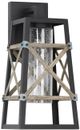 YHD Milburn Charolette Black/Gold Clear Seeded Glass 1-Light Exterior Lighting-2
