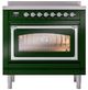 Ilve® Nostalgie II Noblesse 36'' Emerald Green Pro Style Induction Range with Chrome Trim-1