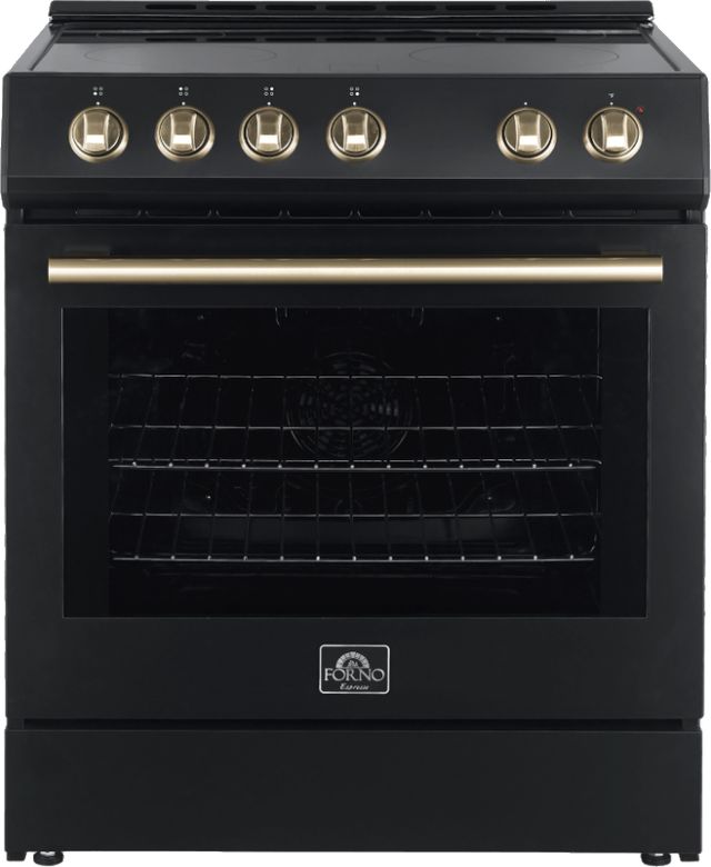 FORNO® Leonardo 30" Black Pro Style Electric Range-0