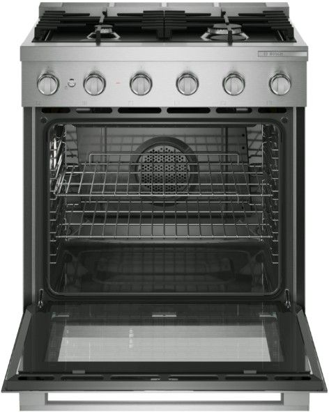 Bosch® 500 Series 30” Stainless Steel Freestanding Dual Fuel Range-1
