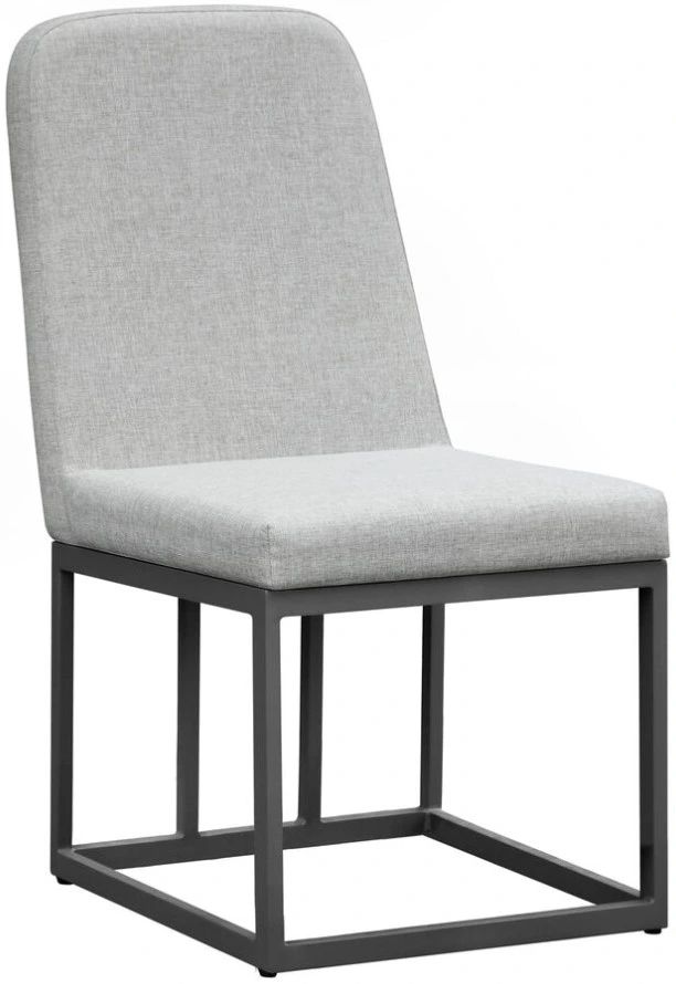 Intercon Navarro Gray/Mocha Fabric/Metal Outdoor Side Chair-0