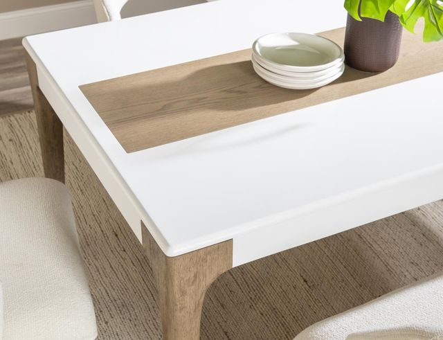 Legacy Classic Melrose Cloud White Rectangular Dining Table with Desert Oak Base-3