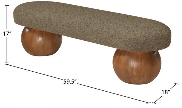 Meridian Furniture Bowie Olive/Walnut Brown Bench-3