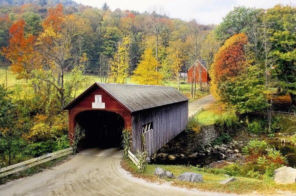 Classy Art Vermont Covered Bridge by Danita Delimont Wall Art-0