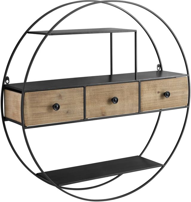 Linon Nerissa Black/Brown Wall Shelf-0
